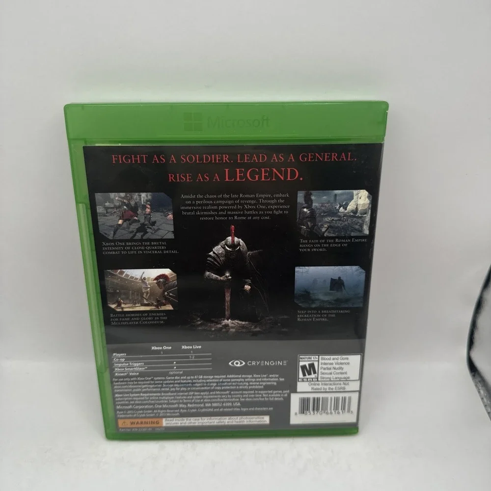 Ryse Son of Rome XBOX One 2013 Minty Disc